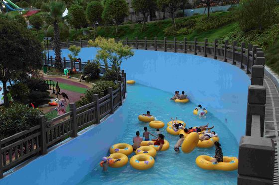 Custom Fiberglass Lazy River Equipment with PLC Control and Stainless Steel Filtration for Water Parks