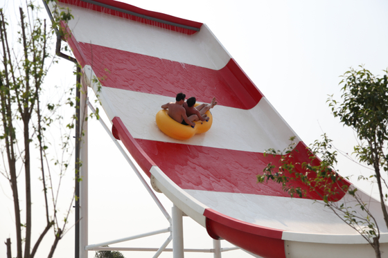 Funnuy Custom Water Slides , Amusement Park Boomerang Aqua Slide For 2 People Family Fun