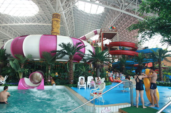 Space Bowl Water Slide Games , Fiberglass Pool Slides 30mx72m Floor Space