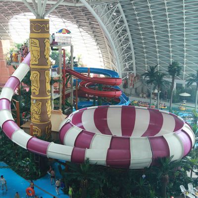 Space Bowl Water Slide Games , Fiberglass Pool Slides 30mx72m Floor Space