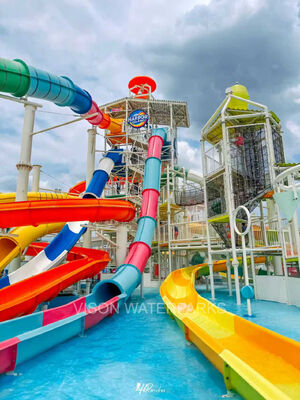 Customized Theme Gigantic Water House Aqua Playground with 1200 Riders Capacity and Hot-Dip Galvanized Steel