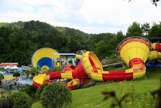 VISON Tantrum Valley 14.6m High-Capacity UV-Stabilized Fiberglass Water Slide for Water Parks
