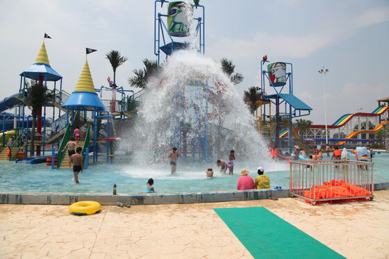 Super Water Play Structure with Hand-laid Fiberglass Flume and Hot-dip Galvanized Steel Structure for Turnkey Support