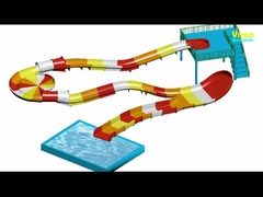 ওয়াটার পার্কে শিশু / প্রাপ্তবয়স্কদের জন্য রেইনবো রঙের স্টেইনলেস স্টিল ফাইবারগ্লাস ওয়াটার স্লাইড